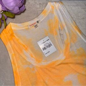 NWT Sundry Orange and White Creamsicle Tank Top